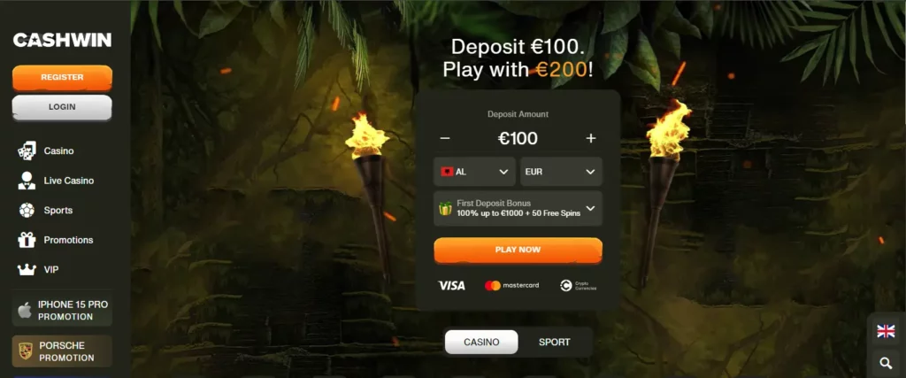 cashwin main screen